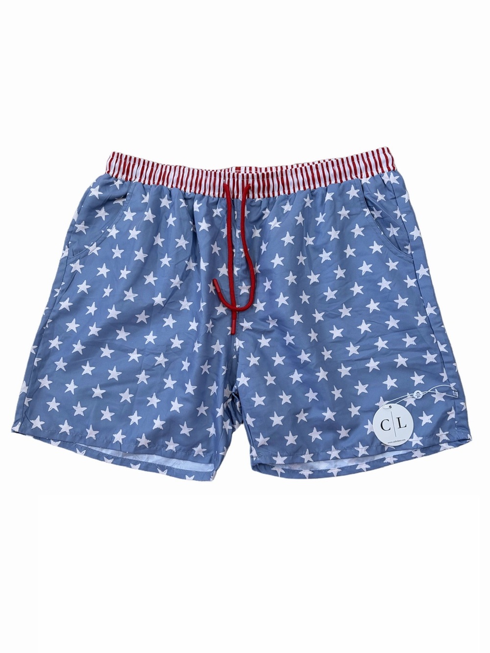 Caden Lane NWT Men’s Extra Large XL Stars and Stripes American Flag Swim Trunks